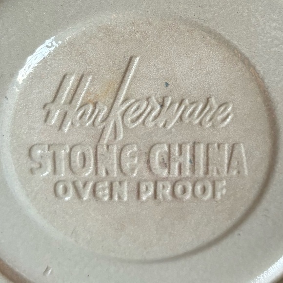 Set of 2 Vintage Blue Harkerware Stone China Ovenproof Saucers Size 6” - Picture 5 of 6